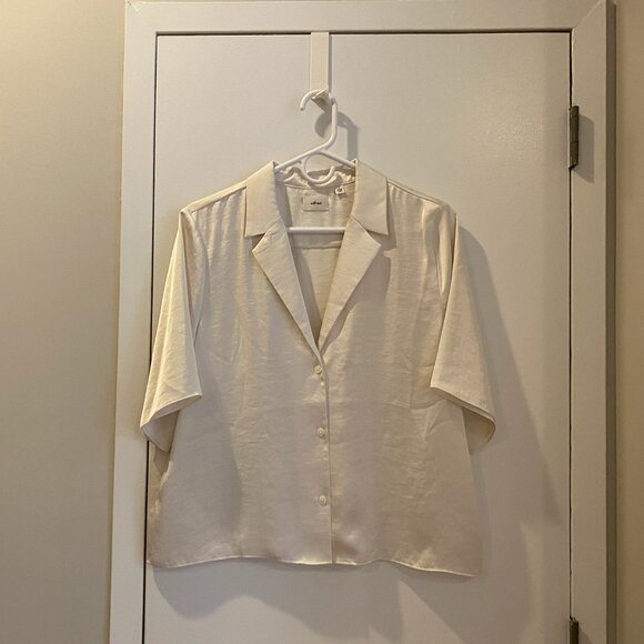 Aritzia Wilfred Beso Shirt | Light Birch | White | Size L - Picture 1 of 3